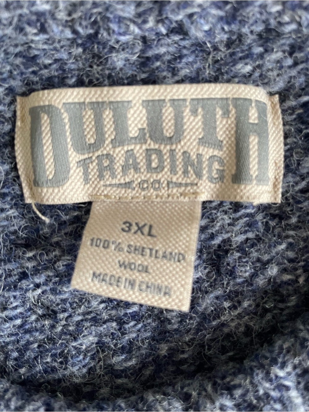 Duluth Trading Co Blue Gray Cable-Knit Crewneck Sweater - Picture 2 of 4